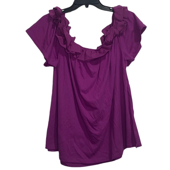 Lane Bryant Tops - Lane Bryant Size 22/24 Fuchsia Pink Off The Shoulder Blouse Top Shirt